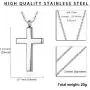 REVEMCN Cross Necklace for Men Women Kids, Silver Gold Black Stainless Steel Simple Cross Pendant Necklace 18-22 Inches Chain