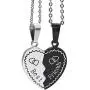 MJartoria BFF Necklaces for 2, Best Friend Necklaces Split Heart Silver Black Best Friends Forever Pendant Friendship MJartoria BFF Necklaces for 2, Best Friend Necklaces Split Heart Silver Black Best Friends Forever Pendant Friendship