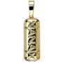 TOPGRILLZ 14K Gold Plated Iced Out CZ Hollow Xanax Pill Bar Pendant Necklace with 24” Rope Chain