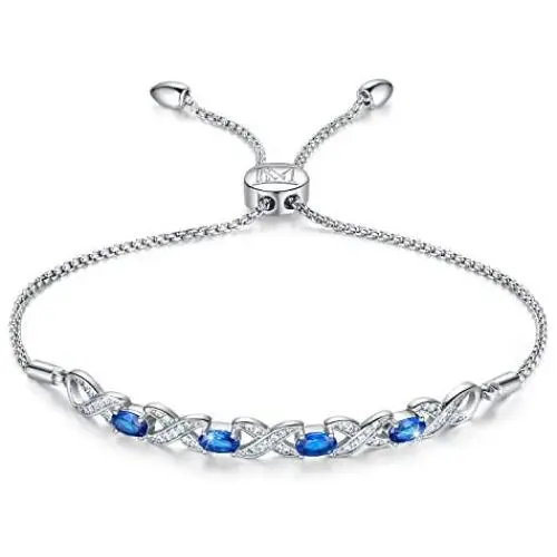 NINAMAID Womens 925 Sterling Silver Bracelet Jewelry Adjustable Women Cubic Zirconia Bolo Bracelet with Sparkling Round-Cut Zirconia in White Gold Plated Gifts for Women Teen Girls NINAMAID Womens 925 Sterling Silver Bracelet Jewelry Adjustable Women Cubic Zirconia Bolo Bracelet with Sparkling Round-Cut Zirconia in White Gold Plated Gifts for Women Teen Girls