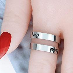 Stainless Steel Mantra Ring (Keep Fucking Going)