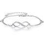 EVER FAITH 925 Sterling Silver White CZ Infinity Symbol Heart Charm Adjustable Bracelet Gift for Women