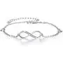 EVER FAITH 925 Sterling Silver White CZ Infinity Symbol Heart Charm Adjustable Bracelet Gift for Women EVER FAITH 925 Sterling Silver White CZ Infinity Symbol Heart Charm Adjustable Bracelet Gift for Women