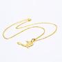 U7 Nation Map Pendant Patriotism Jewelry 18K Gold Plated Necklace Pendant with Adjustable Rolo Chain