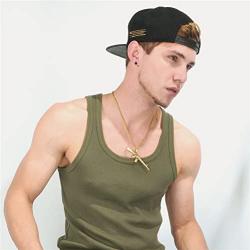 U7 Men Personalized Punk Necklace Jewelry Stainless Steel 18K Gold Plated Rock Army Style Cool Pendant with, Chain 22''