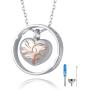 FREECO Cremation Jewelry S925 Tree of Life Heart Sterling Silver Keepsake Memorial Urn Necklace for Ashes for Women Girls