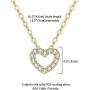 Beautysoul Sterling Silver Heart Necklace for Women Girls, 14K Gold Plated Dainty Love Heart Pendant Choker Layered Necklace with Shining Cubic Zirconia Valentines Day Gifts