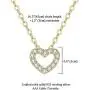 Beautysoul Sterling Silver Heart Necklace for Women Girls, 14K Gold Plated Dainty Love Heart Pendant Choker Layered Necklace with Shining Cubic Zirconia Valentines Day Gifts