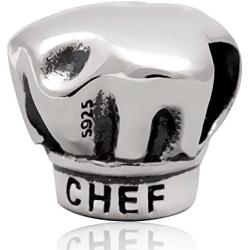 Fit DIY Charms I Love Cooking Chef Hat Charm - 925 Sterling Silver - European Charm Bracelet