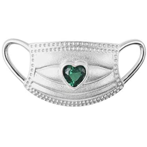Shop LC Delivering Joy 925 Sterling Silver Mask Charms Pendant Diamond April Birthstone Simulated Gifts Fashion Jewelry for Women Nurses Doctors