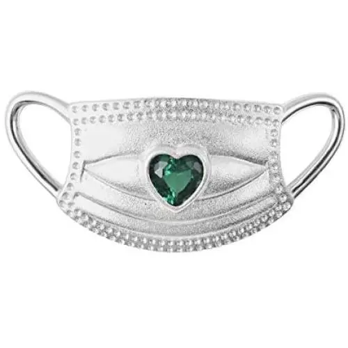 Shop LC Delivering Joy 925 Sterling Silver Mask Charms Pendant Diamond April Birthstone Simulated Gifts Fashion Jewelry for Women Nurses Doctors