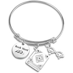 Book Lover Gift Bookworm Gift Book Nerd Bracelet Book Club Teacher Bracelet Librarian Gift Readers Gift Writer Author Bracelet