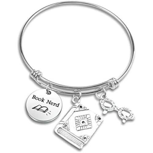 Book Lover Gift Bookworm Gift Book Nerd Bracelet Book Club Teacher Bracelet Librarian Gift Readers Gift Writer Author Bracelet