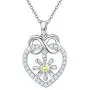 Waysles Sunflower Love Heart Pendant Necklace Jewelry Engraved You Are My Sunshine Sterling Silver Sunflower Bee Cubic Zirconia Jewelry Gifts for Women Daughter Wife
