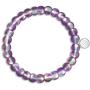 Life Token Shimmer Beads 8mm Glowing Glass Mermaid Moonstone Stretch Bracelet for Women Rainbow Violet Purple