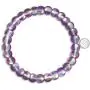 Life Token Shimmer Beads 8mm Glowing Glass Mermaid Moonstone Stretch Bracelet for Women Rainbow Violet Purple