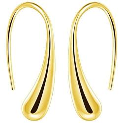 Women Fashion Teardrop Back Earrings,Small Sterling Sliver Plated Classic Dangle Hoop Earring Thread Drop Earrings