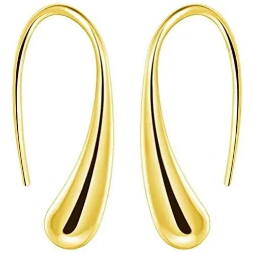 Women Fashion Teardrop Back Earrings,Small Sterling Sliver Plated Classic Dangle Hoop Earring Thread Drop Earrings