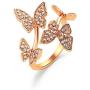 Cubic Zirconia Butterfly Ring for Women Adjustable Sparkling Butterfly Ring Bow-Knot Knuckle Ring Wedding Jewelry for Girls