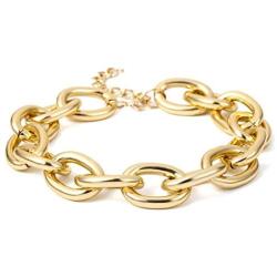 2 Pcs Wide Cuban Curb Link Necklace Bracelet Set Punk Metal Necklace Bracelet Set Trendy Gold Silver Plated Necklace for Women Girls Jewelry