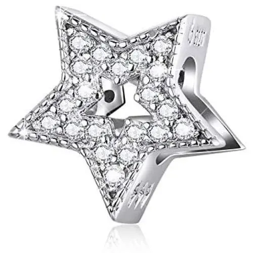 BAMOER 925 Sterling Silver Charms for Pandora Bracelets Cat Dog Bird Star Heart Birthday Cake Beads Charm Jewelry Gifts for Women