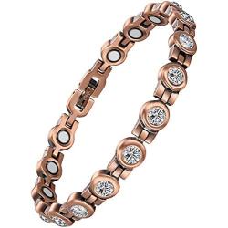 WELMAG® Copper Magnetic Bracelet for Women, Beauty Therapy Copper Magnetic Bracelets Pain Relief Bracelets Magnetic Clasp Women Free Link Removal Tool