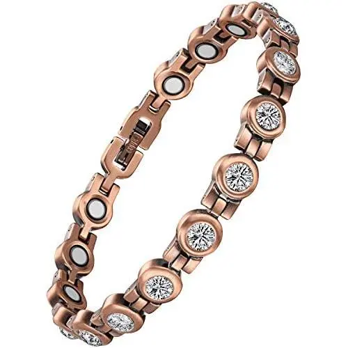 WELMAG® Copper Magnetic Bracelet for Women, Beauty Therapy Copper Magnetic Bracelets Pain Relief Bracelets Magnetic Clasp Women Free Link Removal Tool WELMAG® Copper Magnetic Bracelet for Women, Beauty Therapy Copper Magnetic Bracelets Pain Relief Bracelets Magnetic Clasp Women Free Link Removal Tool