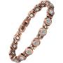 WELMAG® Copper Magnetic Bracelet for Women, Beauty Therapy Copper Magnetic Bracelets Pain Relief Bracelets Magnetic Clasp Women Free Link Removal Tool