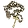 Nazareth Store Metal Beads Combat Rosary Necklace St Therese Virgin Of The Smile Medal with Crucifix Vintage Design - Velvet Bag Nazareth Store Metal Beads Combat Rosary Necklace St Therese Virgin Of The Smile Medal with Crucifix Vintage Design - Velvet Bag