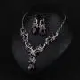 Hamer Costume Jewelry Purple and White Crystal Choker Pendant Statement Charm Necklace and Earrings Sets Women Hamer Costume Jewelry Purple and White Crystal Choker Pendant Statement Charm Necklace and Earrings Sets Women