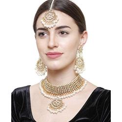 YouBella Jewellery Bollywood Ethnic Bridal Wedding Traditional Choker Indian Necklace Set with Earrings for Women