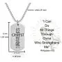 VI.SPORT Bible Verse Football Player Number 10 Necklace Dog Tag Pendant Religious Philippians 4:13 I Can Do All Things Jewelry