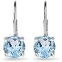 Sterling Silver Genuine or Synthetic Gemstone 7mm Round Polished Dainty Leverback Earrings
