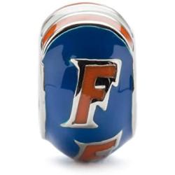 University of Florida Bead | Stainless Steel Jewelry | Hand Painted UF Charm | University Gifts | Fits Most Popular Charm Bracelets