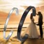 WISTIC His and Hers Couple Bracelet Stainless Steel Adjustable Cuff Bracelet for Women Men