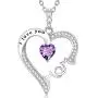 Birthday Gifts for Mom Sterling Silver I Love You Mom Necklace March April Birthstone Aquamarine Simulated Diamond Garnet Amethyst Necklace Birthday Gifts for Mom Sterling Silver I Love You Mom Necklace March April Birthstone Aquamarine Simulated Diamond Garnet Amethyst Necklace