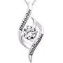 ALOV Jewelry Sterling Silver Grandmother Granddaughter Love Cubic Zirconia Pendant Necklace ALOV Jewelry Sterling Silver Grandmother Granddaughter Love Cubic Zirconia Pendant Necklace