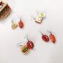 JOYID Cute Food Imitate Hamburger Banana Donut Ice Cream Dangle Stud Earrings Resin for Women Girls Jewelry (4pairs Bread)