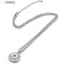 Interchangeable Mini 12mm Snap Jewelry Rhinestone Halo Pendant & Stainless Steel Chain 19'' + 3'' Ext My Prime Gifts