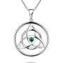 YL Celtic Knot Necklace 925 Sterling Silver Created Aquamarine/Ruby/Emerald/Cubic Zirconia Trinity Pendant Love Knot Jewelry YL Celtic Knot Necklace 925 Sterling Silver Created Aquamarine/Ruby/Emerald/Cubic Zirconia Trinity Pendant Love Knot Jewelry
