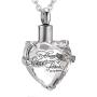 Crystal Heart Cremation Jewelry Memorial Urn Necklace for Ashes Stainless Steel Ash Holder Pendant Keepsake Jewelry for Urns
