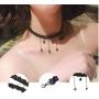 Choker Set 20 Pcs Adjustable Classic Black Choker Necklace Foot Set for Christmas Gift Velvet Metal Pendant Making Chains Vintage Lolita Styles for Women Girls