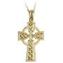 Biddy Murphy Celtic Cross Necklace Gold Plated Engraved Weave Made in Ireland