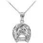 Textured 925 Sterling Silver Good Luck Horseshoe Charm Horse Head Pendant Necklace Textured 925 Sterling Silver Good Luck Horseshoe Charm Horse Head Pendant Necklace
