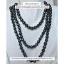 Pearl Romance II Round Pearl II Black Pearl Necklace Bracelet & Earrings Set for Women 3 Piece Set Strand Stud Earring Pearl Jewelry Christmas Genuine Cultured Freshwater