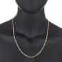 The Bling Factory 4mm 14k Yellow Gold Plated Flat Figaro Chain Necklace
