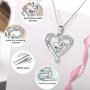 I Love You Pendant Necklace Love Heart Necklace for Women 925 Sterling Silver Pendant Birthstone Crystal Jewelry Pendant Necklaces for Mother Women Girls Mothers Day Birthday Gift with Gift Box