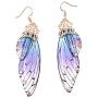 Faerie Butterfly Wing Foil Rhinestone Earrings Necklace Set Unique Fairy Simulation Big Monarch Butterflies Earring Classy Handmade Jewelry for Women Girls