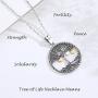 LOOVE Tree of Life Necklace Sterling Silver Family Tree Heart Pendant with 18'' Chain, Charm Jewelry for Women Girl Mom Wife Child
