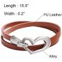 Nanafast Handmade Heart Bracelet PU Leather Choker Necklace Dual-use Jewelry for Women Girls